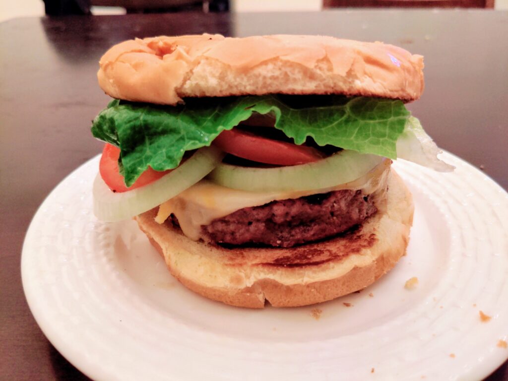 Burger made from Impossible Patty from Costco scaled