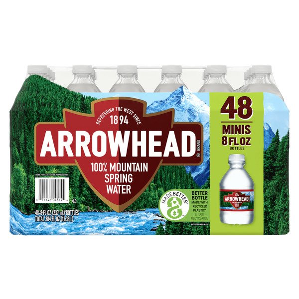 arrowhead 100 mountain spring water 48 x 8 fl oz