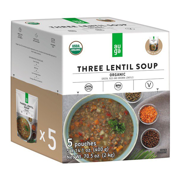 auga organic three lentil soup 5 x 14 1 oz