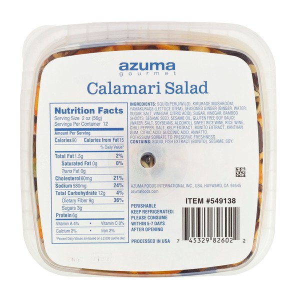 azuma calamari salad 24 oz 1