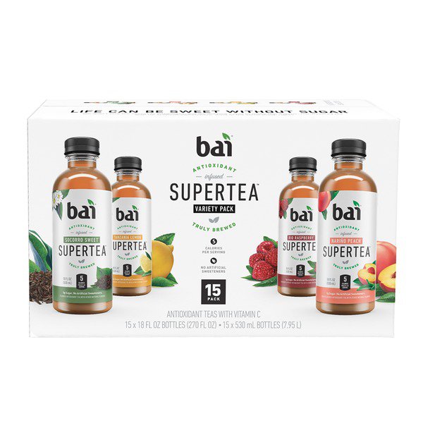 bai antioxidant supertea variety pack 15 x 18 oz