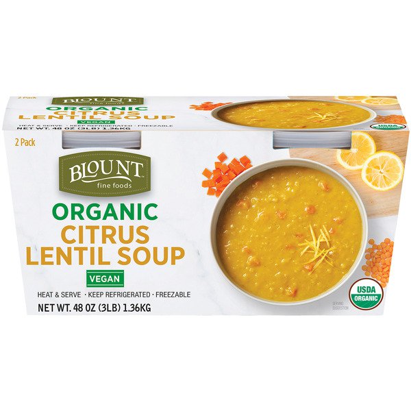 blount fine foods vegan lentil soup 2 x 24 oz