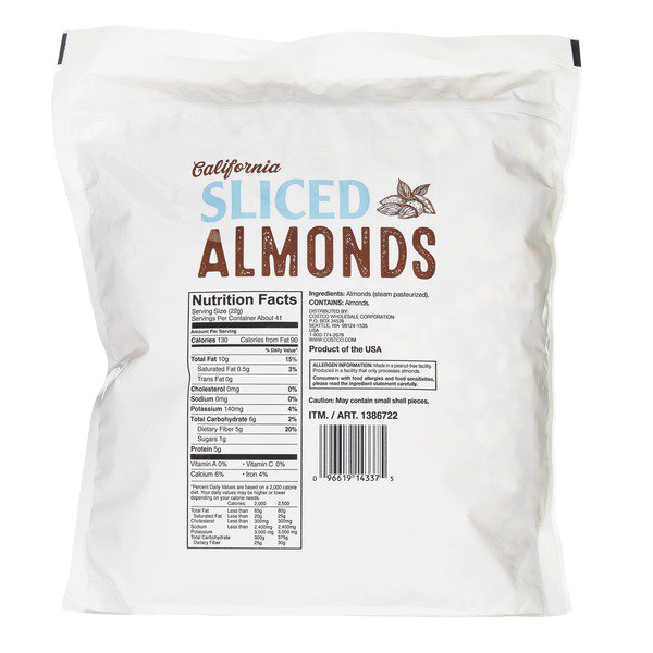 california sliced almonds 2 lbs 1