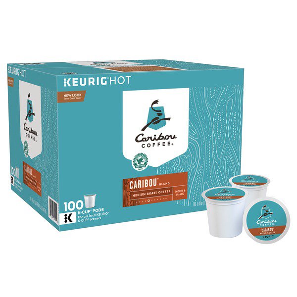 caribou blend medium roast coffee k cup ppds 100 ct