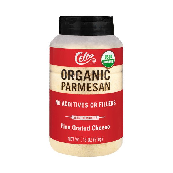 cello organic fine grated parmesan cheese 18 oz