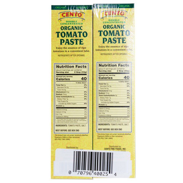 cento fine foods organic tomato paste 2 x 4 56 oz 1
