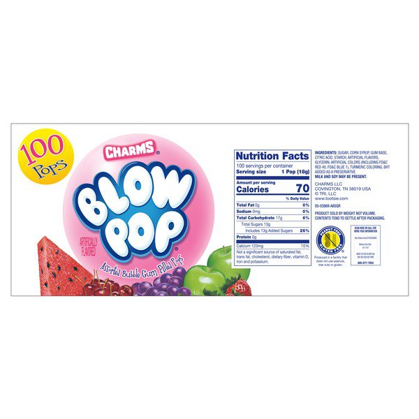 charms blow pops assorted 100 ct 1