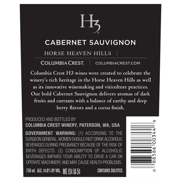 columbia crest h3 cabernet sauvignon washington 750 ml 5