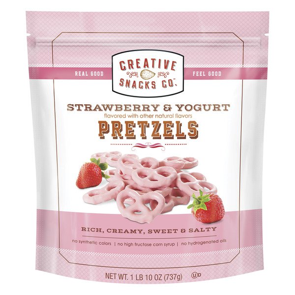 creative snacks strawberry and yogurt pretzels 26 oz