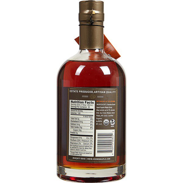 crown maple organic bourbon barrel syrup 25 oz 1