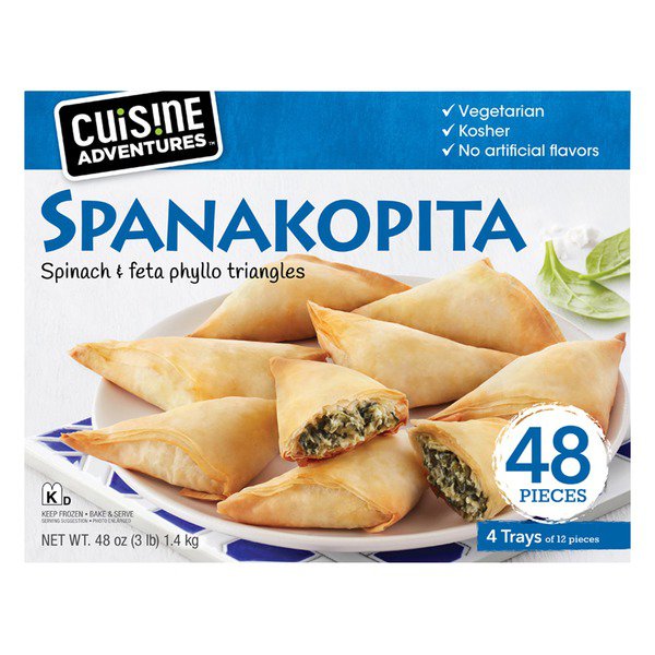 cuisine adventures spanakopita spinach feta phyllo triangles 48 oz