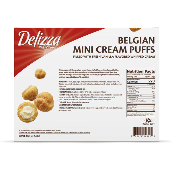 delizza belgian mini cream puffs 120 ct x 53 oz 3