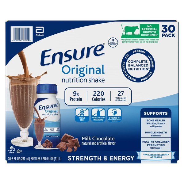 ensure chocolate nutrition shake 30 x 8 fl oz