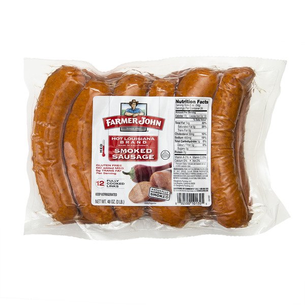 farmer john hot louisiana brand smoked sausage 3 lb 1