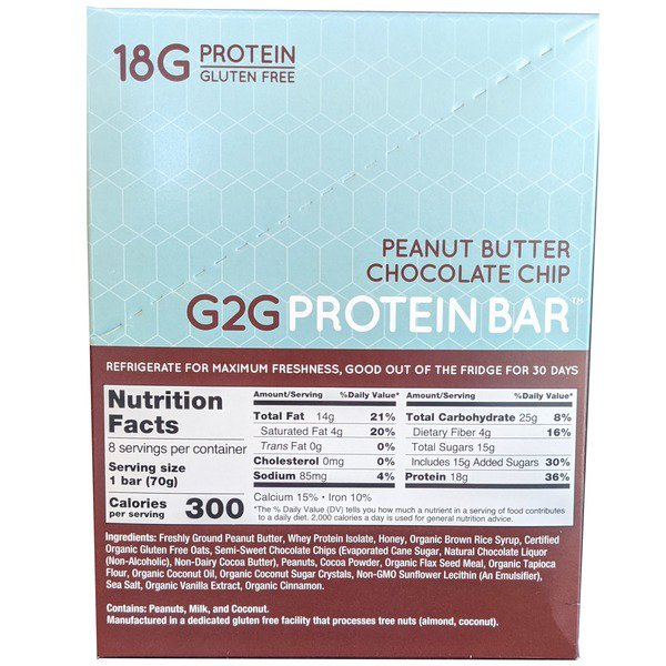 g2g protein bar peanut butter chocolate chip 8 ct 3