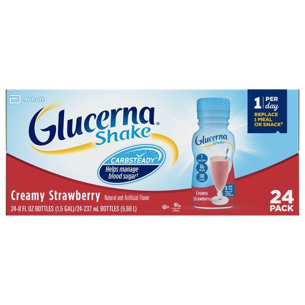 glucerna diabetes nutritional shake creamy strawberry 24 x 8 fl oz 2