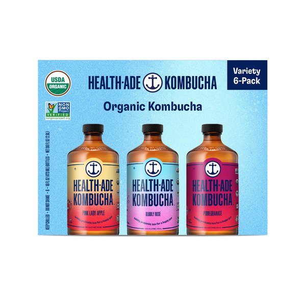 Health-Ade Kombucha, Fan Favorite Variety Pack, 16 fl oz, 12 Ct, Bottles