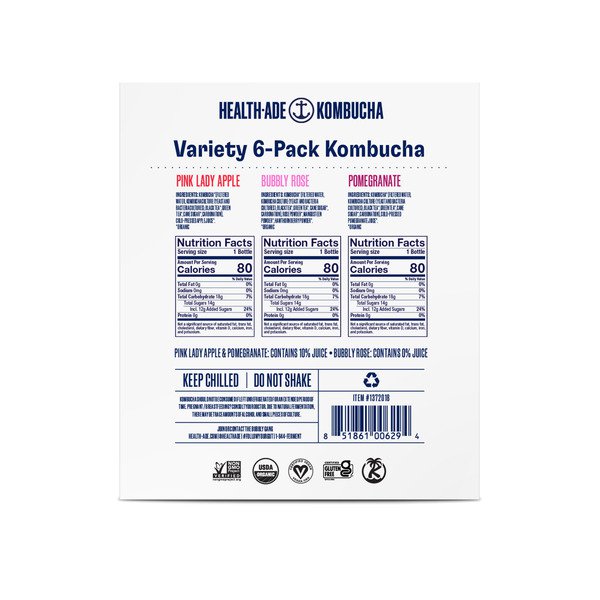 health ade kombucha variety pack 6 x 16 oz 3