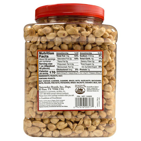 hoodys dry roasted peanuts 56 oz 3
