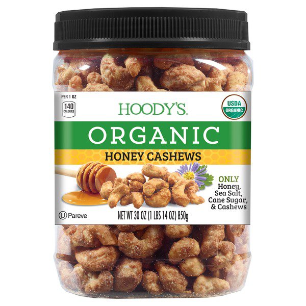 hoodys organic honey cashews 30 oz