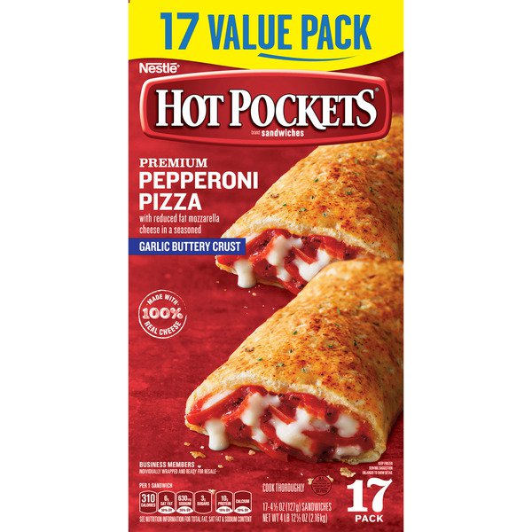 hot pockets pepperoni pizza 17 x 4 5 oz
