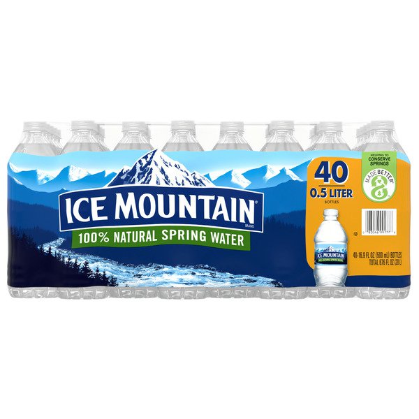 ice mountain 100 natural spring water 40 x 16 9 oz 2