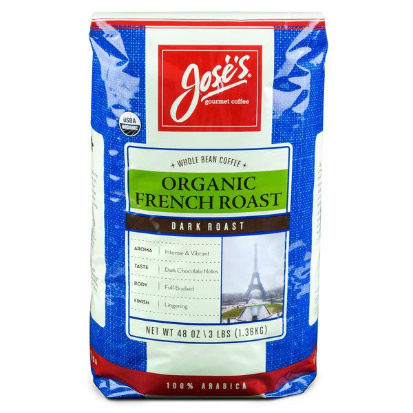 joses organic french roast whole bean coffee 48 oz 1