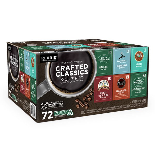 keurig crafted classic k cup coffee collection 72 ct