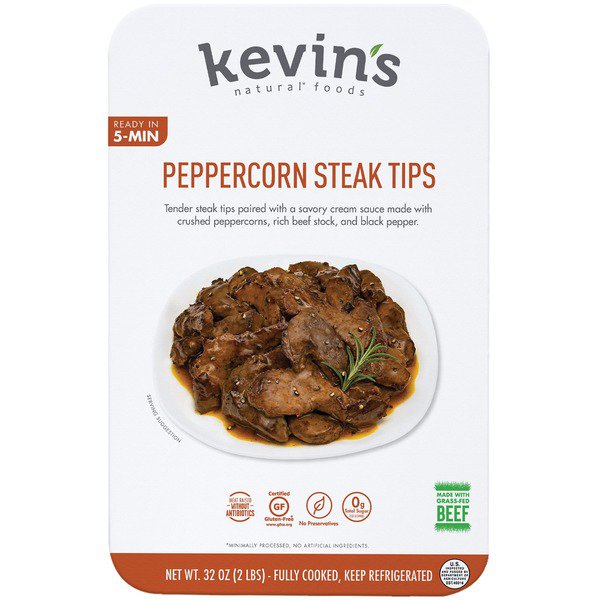 kevins natural foods peppercorn steak tips 32 oz 1