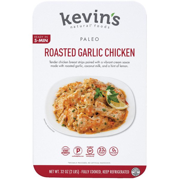 kevins natural foods roasted garlic chicken 32 oz 1