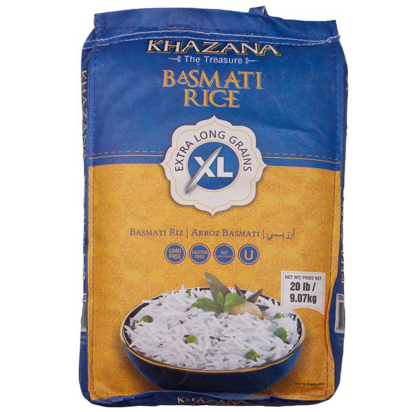 khazana basmati rice xl grains 20lbs 1