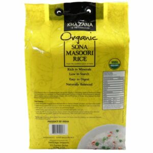 Khazana Organic Sona Masoori Rice, 20 lbs