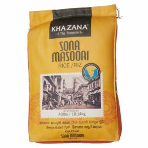 khazana sona masoori organic rice 40 lb
