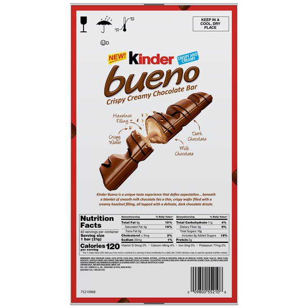 kinder bueno chocolate bar 20 x 1 5 oz 1