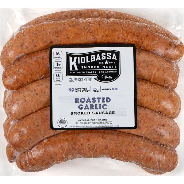 kiolbassa smoked meats roasted garlic smoked sausage 2