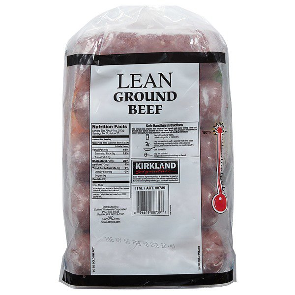 kirkland signature 91 lean ground beef 5 x 1 lb 1