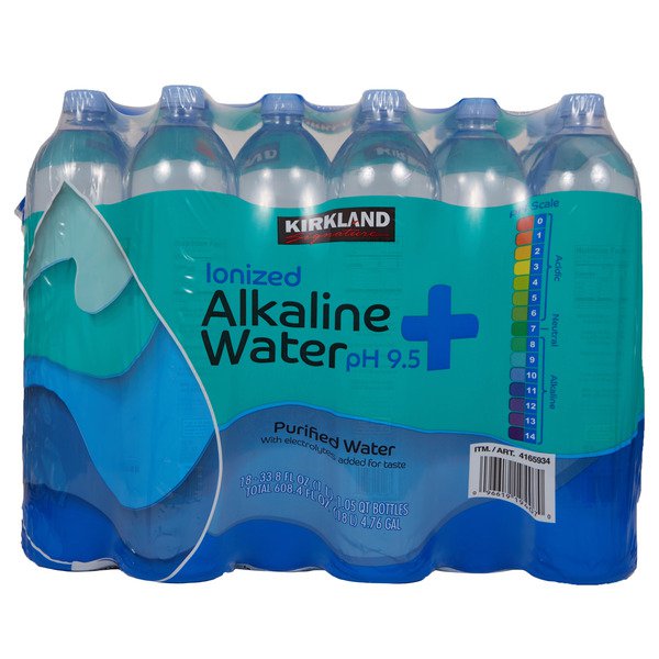 kirkland signature alkaline water 18 x 33 8 fl oz
