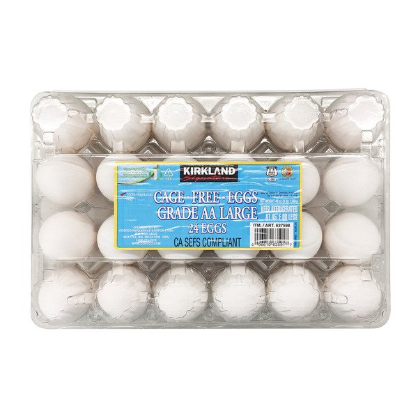 kirkland signature cage free eggs 24 ct
