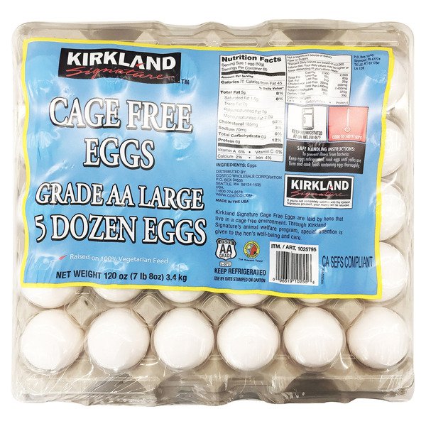 kirkland signature cage free eggs grade aa 60 ct