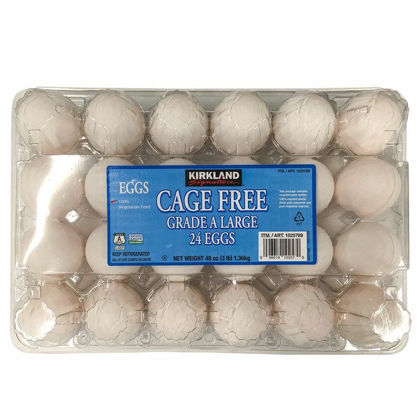 kirkland signature cage free eggs usda grade a 24 ct