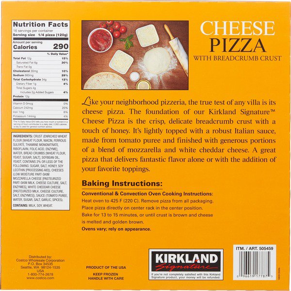 kirkland signature cheese pizza 4 x 16 95 oz 1