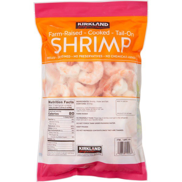 kirkland signature cooked shrimp farm raised 2 lbs 1