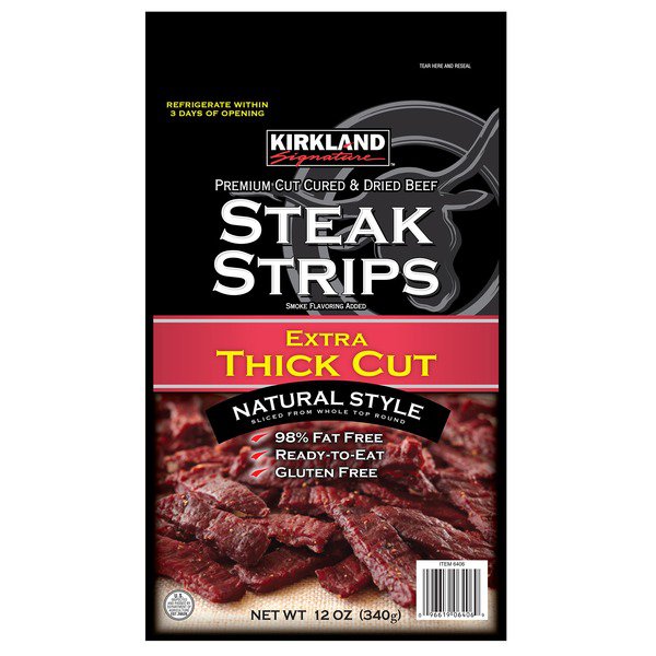 kirkland signature extra thick cut steak strips 12 oz