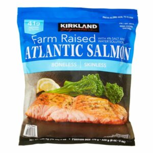 kirkland signature farmed atlantic salmon individually wrapped 3 lbs