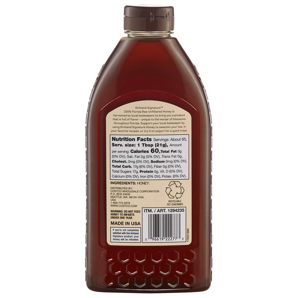 kirkland signature florida raw unfiltered honey 3 lb 1