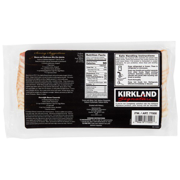 kirkland signature low sodium bacon 4 x 1 lb 1