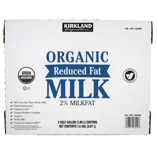 kirkland signature lowfat organic dha omega 3 milk