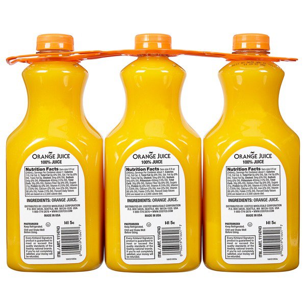 kirkland signature orange juice 3 x 59 fl oz 1