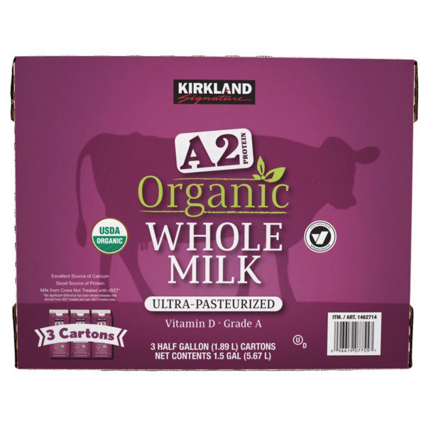 kirkland signature organic a2 protein whole milk