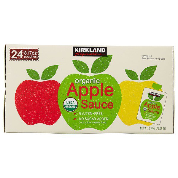 kirkland signature organic applesauce pouch 24 x 3 17 oz